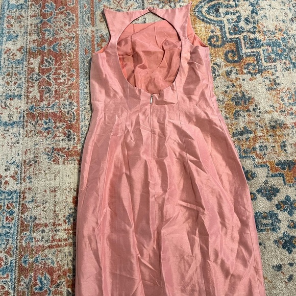 Laundry by Shelli Segal baby pink silk open back mini cocktail party dress - Picture 2 of 8